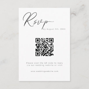 Cartão De Informações Código QR da caligrafia moderna