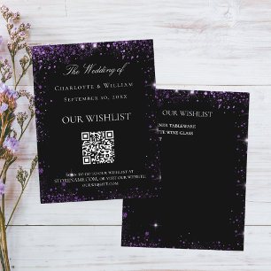 Cartão De Informações Código QR da lista de desejos de casamento com bri