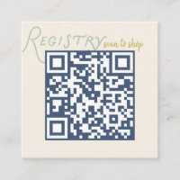 Código QR da Lista de Presentes Navy e Mint Doodle