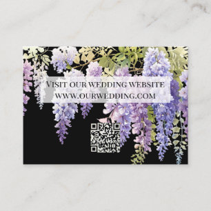 Cartão De Informações Código QR da wisteria de cor aquosa púrpura Elegan