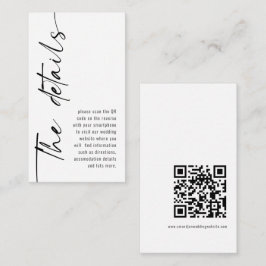 Cartão De Informações Código QR de Caligrafia Moderna Minimalista com De