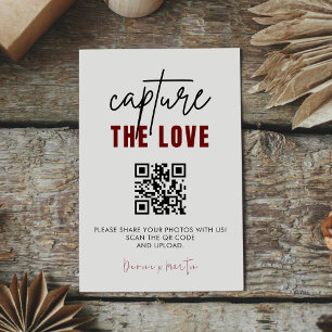 Cartão De Informações Código QR de captura de amor de script moderno