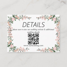 Código QR de Casamento Blush Pink Bloom