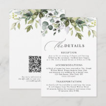 Código QR de Casamento com Grafismo de Eucalipto e