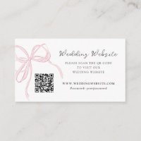 Código QR de Casamento com Laço Rosa Caprichoso
