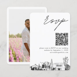 Cartão De Informações Código QR de Casamento de Arizona Mesa RSVP Pequen