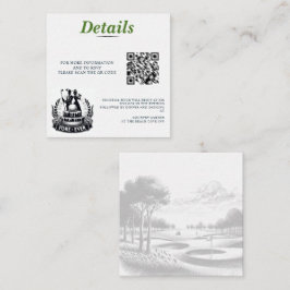 Cartão De Informações Código QR de Casamento de Casal Golf