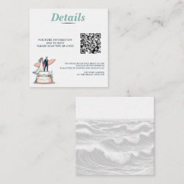 Cartão De Informações Código QR de Casamento de Casal surf