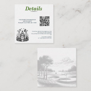 Cartão De Informações Código QR de Casamento de Golf Brides
