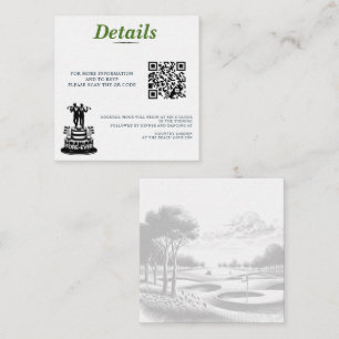 Cartão De Informações Código QR de Casamento de Golf Grooms