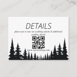 Cartão De Informações Código QR de casamento de inverno com árvores de p