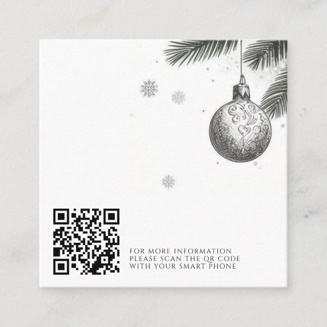 Cartão De Informações Código QR de Casamento de Natal (Frente)