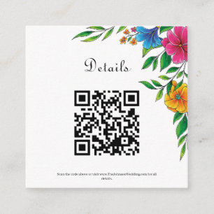 Cartão De Informações Código QR de casamento de primavera e verão da Bri