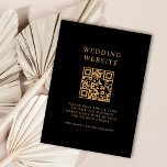 Cartão De Informações Código QR de Casamento Dourado e Preto Simples<br><div class="desc">Essas placas de gabinete simples e modernas apresentam um modelo de código QR,  fazer que seja fácil direcionar seus convidados para o site de casamento ou registro. Um esquema de cores de preto e ouro é elegante,  elegante e na moda!</div>