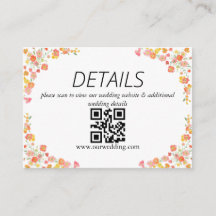 Código QR de Casamento Floral de Verão Rosa e Lara
