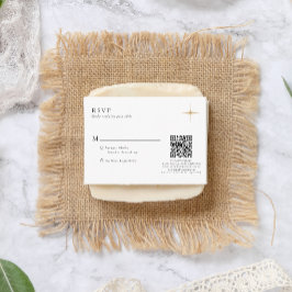 Cartão De Informações Código QR de Casamento nas Estrelas Clássicas Cele