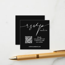 Código QR de Casamento Preto e Branco