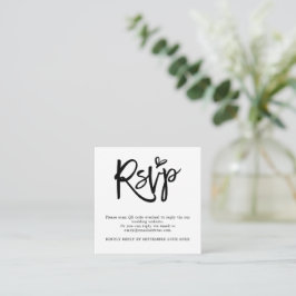 Cartão De Informações Código QR de Casamento RSVP Enclosure Mini Script