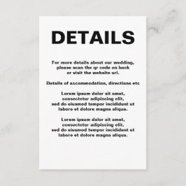 Cartão De Informações Código QR de Casamento Simples