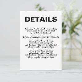 Cartão De Informações Código QR de Casamento Simples