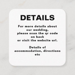 Cartão De Informações Código QR de Casamento Simples