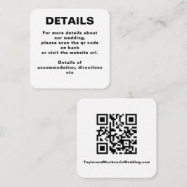 Cartão De Informações Código QR de Casamento Simples