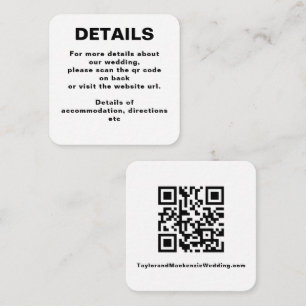 Cartão De Informações Código QR de Casamento Simples