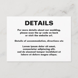Cartão De Informações Código QR de Casamento Simples