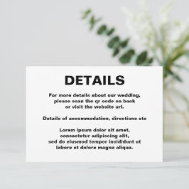 Cartão De Informações Código QR de Casamento Simples