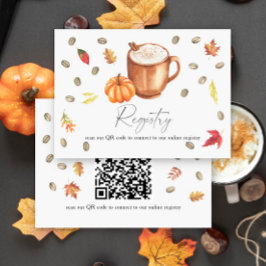 Cartão De Informações Código QR de chá de noiva de abóbora de café para 