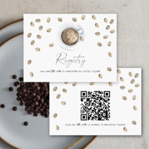 Cartão De Informações Código QR de chá de noiva de café para registro