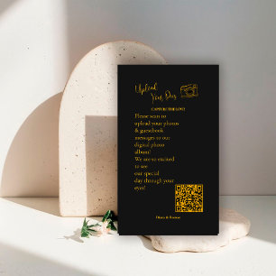 Cartão De Informações Código QR de Compartilhamento de Fotos de Casament