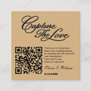 Cartão De Informações Código QR de Compartilhamento de Fotos de Casament