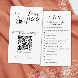 Cartão De Informações Código QR de Compartilhe o Amor para Casamento Mod