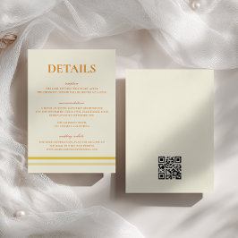 Cartão De Informações Código QR de detalhes de casamento amarelo de mant