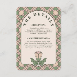 Cartão De Informações Código QR de Detalhes de Casamento em Art Nouveau