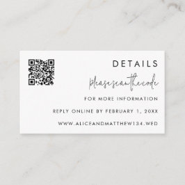 Cartão De Informações Código QR de Detalhes de Casamento em Roteiro Mini