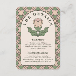 Cartão De Informações Código QR de Detalhes de Casamento em Sage Green A