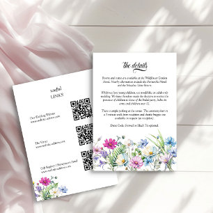 Cartão De Informações Código QR de Detalhes de Casamento Floral de Jardi