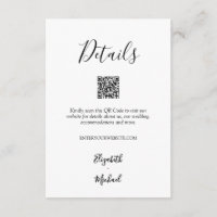 Código QR de Detalhes de Casamento Minimalista Pre