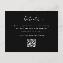 Cartão De Informações Código QR de Detalhes de Casamento Moderno com Esc
