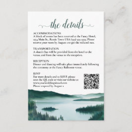 Cartão De Informações Código QR de Detalhes de Casamento no Lago da Mont