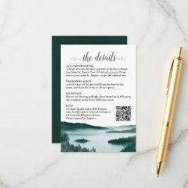 Cartão De Informações Código QR de Detalhes de Casamento no Lago da Mont