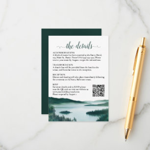 Cartão De Informações Código QR de Detalhes de Casamento no Lago da Mont