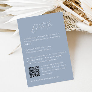 Cartão De Informações Código QR de Detalhes do Casamento Azul Costeiro