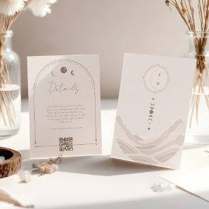 Cartão De Informações Código QR de Detalhes do Casamento Celestial Minim