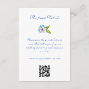 Cartão De Informações Código QR de Detalhes do Casamento com Crista Flor