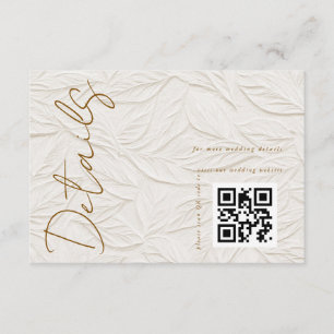 Cartão De Informações Código QR de detalhes do casamento em marfim