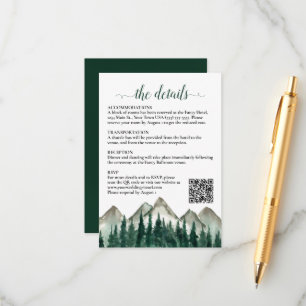 Cartão De Informações Código QR de Detalhes do Casamento nas Montanhas R