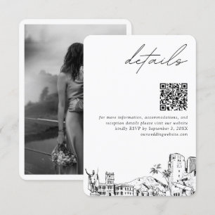 Cartão De Informações Código QR de Detalhes Modernos de Casamento em Hon